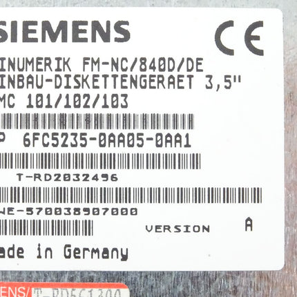 Siemens Sinumerik FM-NC/840D/de 6FC5235-0AA05-0AA1 / 6FC5 235-0AA05-0AA1 Einbau-Diskettengerät 3,5" //