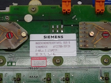 Siemens 6FC3788-3EF20 Maschinensteuertafel 810G / 24V / 1,2W / 6FC3 788-3EF20