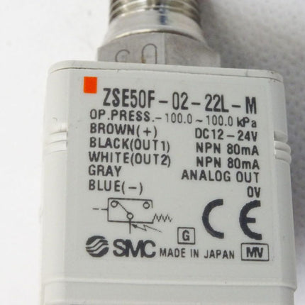 SMC ZSE50F-02-22L-M Pressure Switch