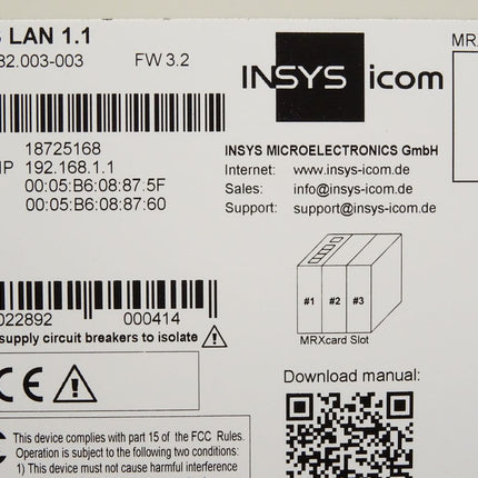 Insys MRX3 LAN1.1 10016582.003-003