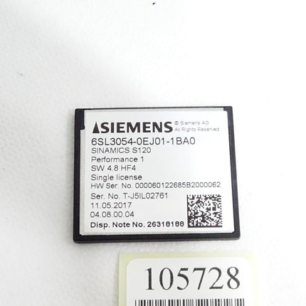 Siemens Sinamics S120 CompactFlash Card 6SL3054-0EJ01-1BA0