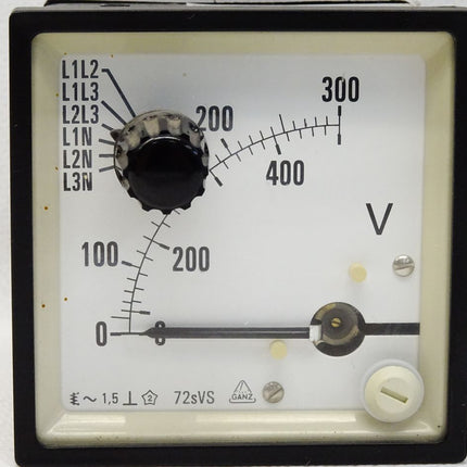 Ganz Einbaumessgerät 72sVS 0...300V Voltmeter