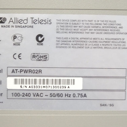 Allied Telesis AT-PWR02R 0.75A Power Supply