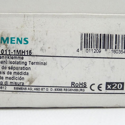 Siemens Reihenklemme 20x 8WA1011-1MH15 Messtrennklemme 8WA1 011-1MH15 / Neu-OVP