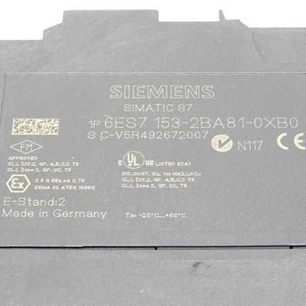 Siemens 6ES7153-2BA81-0XB0 Simatic S7 6ES7 153-2BA81-0XB0 E:02