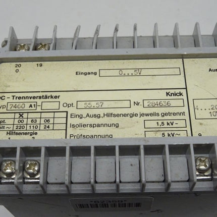 Knick DC-Trennverstärker 7460 A1 Isolating-Amplifier Hutschienenmontage 20mA 10V