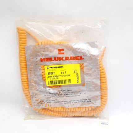 Helukabel 85297 PUR-Spiralkabel H05BQ-F orange 2 x 1 mm² WL 1500 mm / Neu OVP