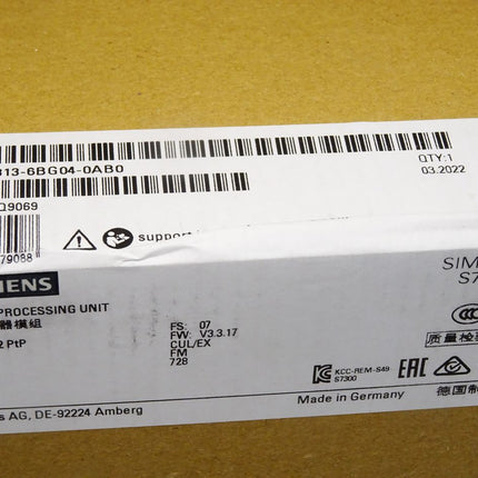 Siemens CPU313C-2 S7-300 6ES7313-6BG04-0AB0 / 6ES7 313-6BG04-0AB0 / Neu OVP versiegelt