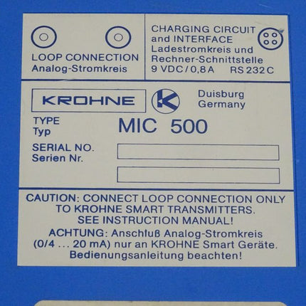 Krohne MIC 500 Handanzeigegerät