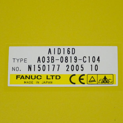 Fanuc A03B-0819-C104 Digital Input Module AID16D N150177 2005-10 neu