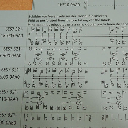 Siemens Beschriftungen für Fronttür 6ES7328-0AA00-7AA0 6ES7 328-0AA00-7AA0 / Inhalt:5 Stück / Neu OVP