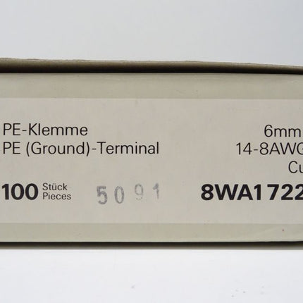 Siemens 1x 8WA1722 PE-Klemme Terminal Block 6mm 8WA1 722 neu