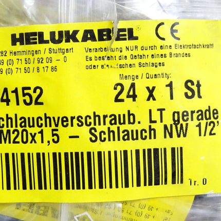 Helukabel 94152 Schlauchverschraub. LT gerade M20x1.5- Schlauch NW 1/2" / Inhalt:24 Stück / Neu OVP