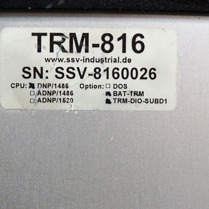 SSV Industrial Bedienterminal TRM-816 DNP/1486 BAT-TRM TRM-DIO-SUBD1