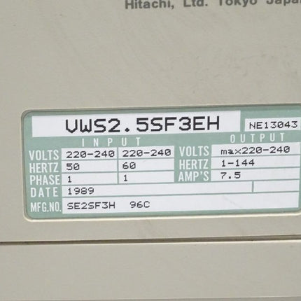 Hitachi VWS2.5SF3EH Transistor HFC-VWS Inverter NE133043 / 220-240V / 7,5A