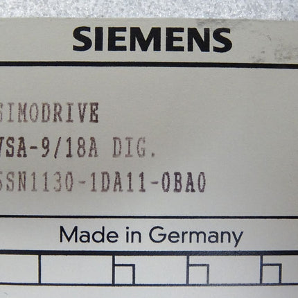 Siemens Simodrive VSA-9/18A DIG. / 6SN1130-1DA11-0BA0