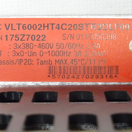 Danfoss VLT6002HT4C20STR3DLF00 / 175Z7022 2.2kVA