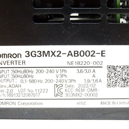 Omron MX2 Inverter Frequenzumrichter 3G3MX2-AB002-E