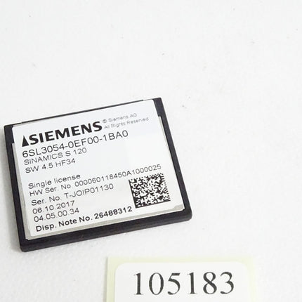 Siemens 6SL3054-0EF00-1BA0 SINAMICS S120 CompactFlash Card