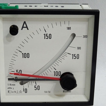 Zurc Amperemeter 150/5A T=15min Bimetallstrommesser mit Schleppzeiger und Dreheisenmesswerk