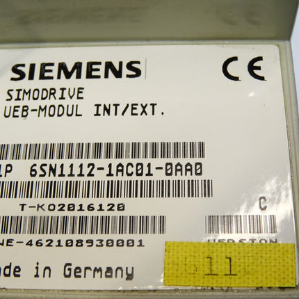 Siemens Simodrive UEB-Modul INT/EXT 6SN1112-1AC01-0AA0 Version C