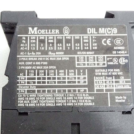 Moeller DILM9-10 Leistungsschütz 24VDC