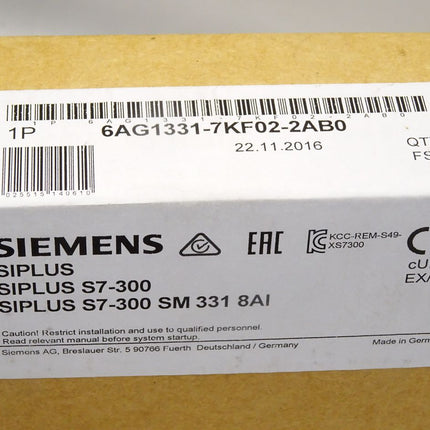 Siemens Siplus S7-300 6AG1331-7KF02-2AB0 / Neu OVP versiegelt