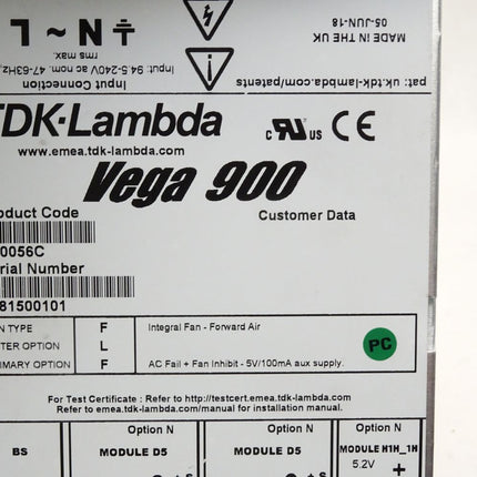 TDK-Lambda Vega 900 K90056C Power Supply