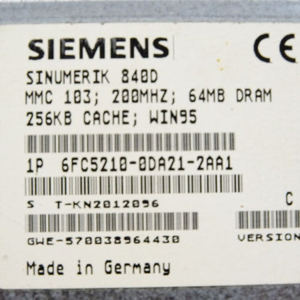 Siemens Sinumerik 840D PCI/ISA-Box 6FC5247-0AA02-1AA0 MMC103 6FC5210-0DA21-2AA1 OP031 6FC5203-0AB11-0AA2