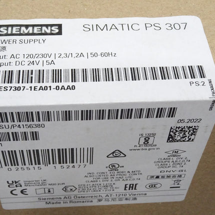 Siemens PS307 6ES7307-1EA01-0AA0 6ES7 307-1EA01-0AA0 Neu OVP versiegelt