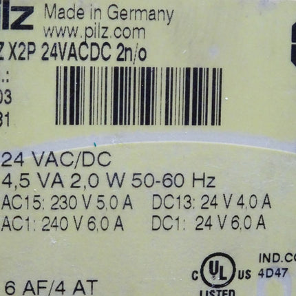 Pilz 777303 PNOZ X2P 24VACDC 2n/o Sicherheitsschaltgerät