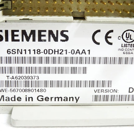 Siemens 6SN1118-0DH21-0AA1 Version D SIMODRIVE 611-D Regelungseinschub