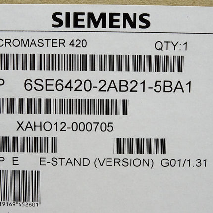 Siemens Micromaster 420 1.5kW 6SE6420-2AB21-5BA1 / Neu OVP