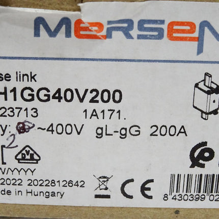 Mersen Sicherungen NH1GG40V200 400VAC gL/gG 200A  Inhalt:2 Stück / Neu OVP