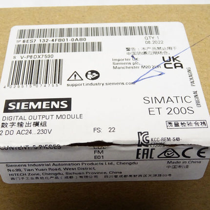 Siemens ET200S 6ES7132-4FB01-0AB0 6ES7 132-4FB01-0AB0 Inhalt:4 Stück / Neu OVP