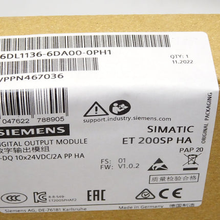 Siemens ET200SP 6DL1136-6DA00-0PH1 / Neu OVP versiegelt