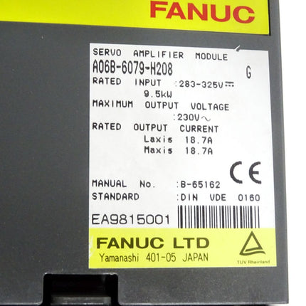 Fanuc Servo Amplifier A06B-6079-H208