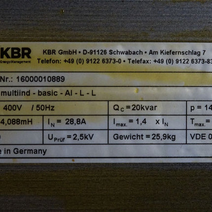 KBR multiind-basic-AI-L-L 400V Filterkreisdrossel 20kvar