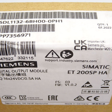 Siemens ET200SP HA 6DL1132-6BH00-0PH1 / Neu OVP versiegelt