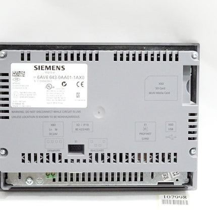 Siemens TP277-6" Touchpanel 6AV6643-0AA01-1AX0 6AV6 643-0AA01-1AX0