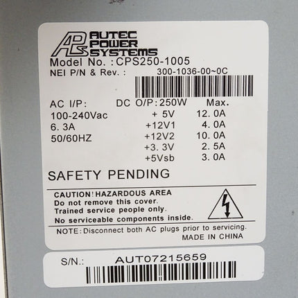 Autec Power Systems CPS250-1005 300-1036-00