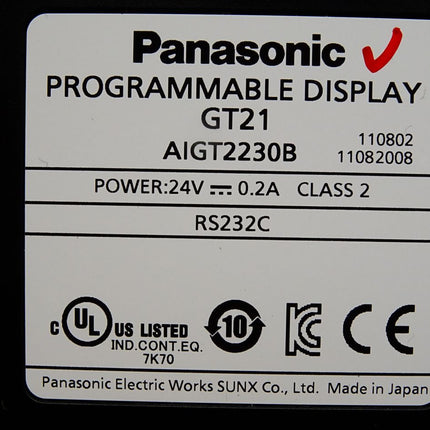 Panasonic Programmable Display GT21 AIGT2230B / Neu OVP