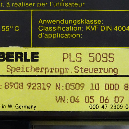 Eberle PLS509S Speicherprogrammierbare Steuerung  050910000800 050904000002 / Neuwertig