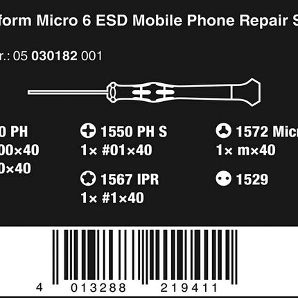 Wera 05030182001 Kraftform Micro 6 ESD Smartphone-Reparaturset 1