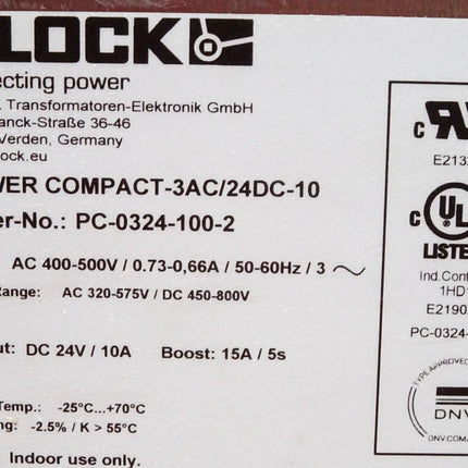 Block Power Compact-3AC/24DC-10 PC-0324-100-2 Schaltnetzteil