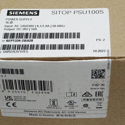 Siemens Sitop PSU100S 6EP1334-2BA20 6EP1 334-2BA20 / Neu OVP