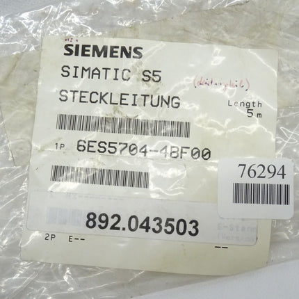 Siemens SIMATIC S5 Steckleitung 6ES5704-4BF00 (5 Meter) 6ES5 704-4BF00 OVP