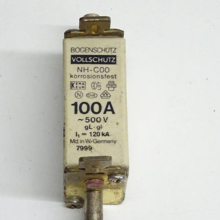 Bogenschütz NH-C00 / 100A / 500V Vollschutz Sicherungseinsatz 7999