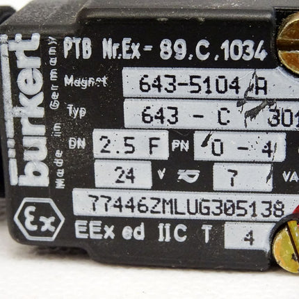 Bürkert 643-C 301 643-5104 A Magnetventil