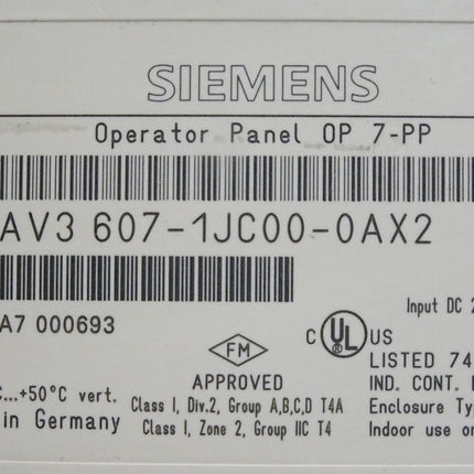 Siemens Backcover Rückschale Panel OP7-PP 6AV3607-1JC00-0AX2 6AV3 607-1JC00-0AX2